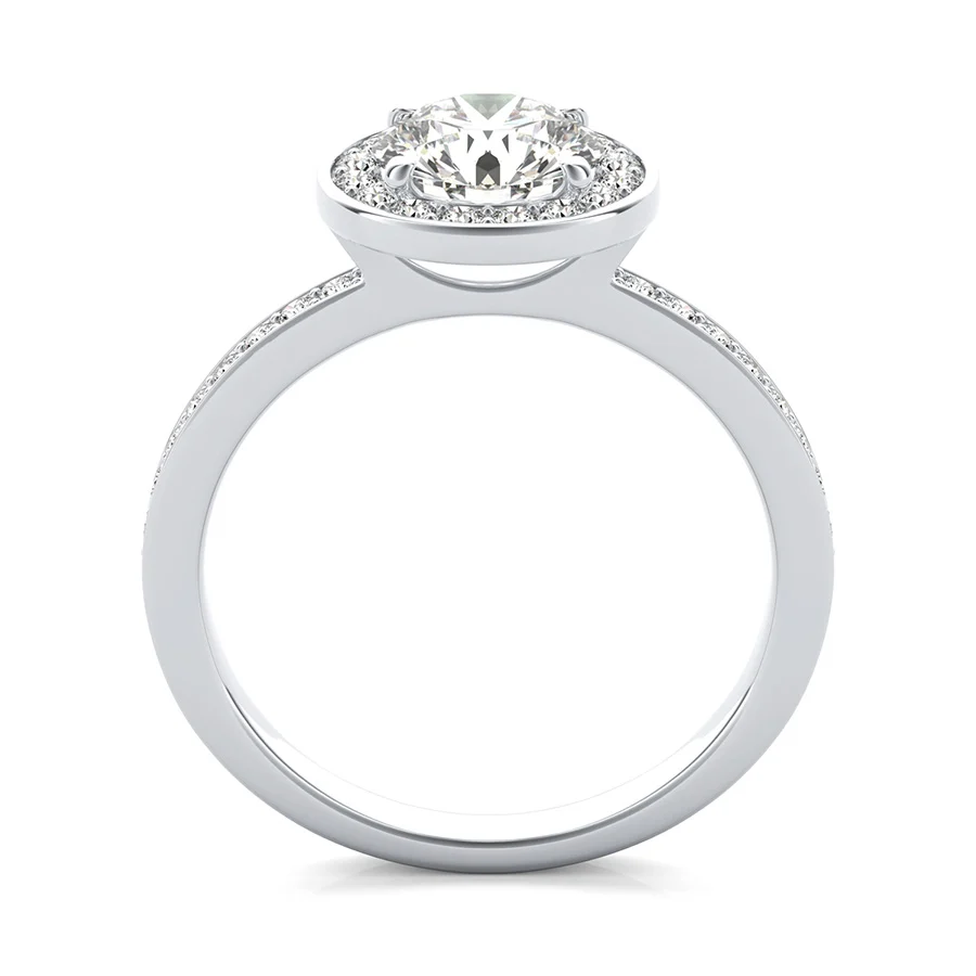 Halo Pave Set Engagement Ring - Image 2