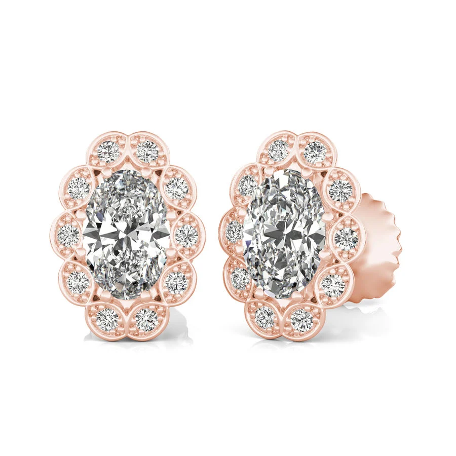Halo Stud Earrings - Custom Builder - SKU 204401