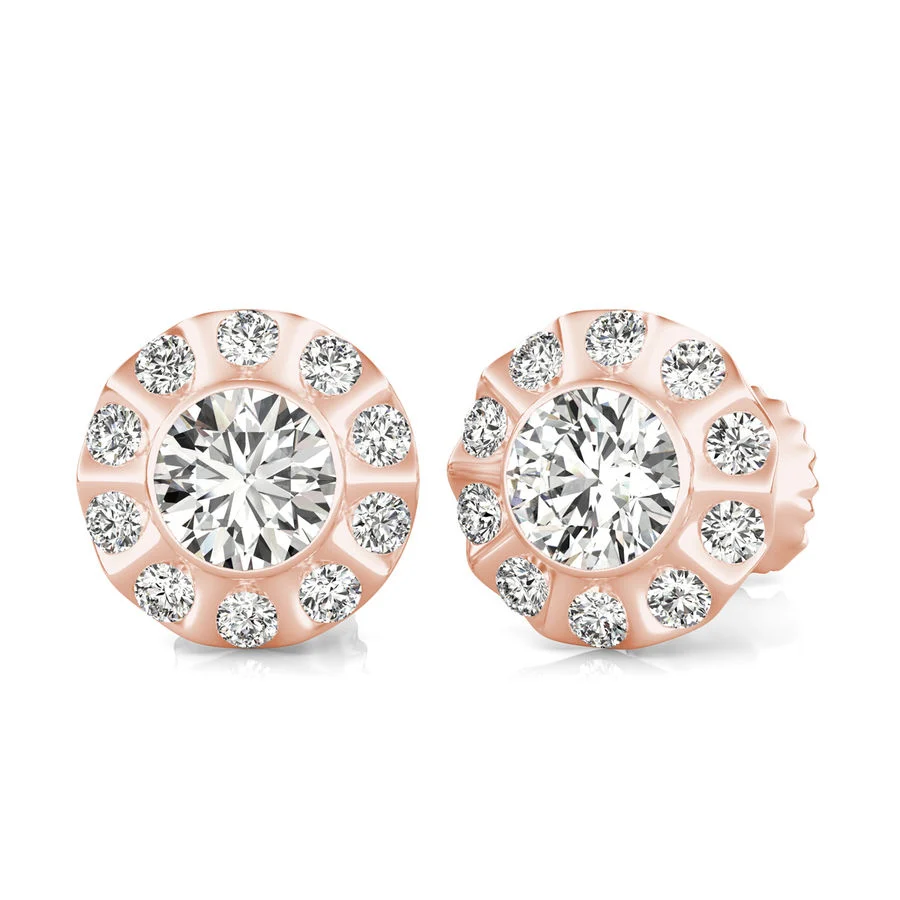 Halo Stud Earrings - Custom Builder - SKU 205000