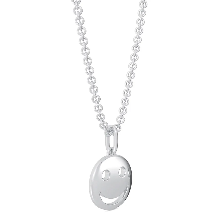 Happy Face Emoji Cut Through Disc Pendant - Image 2