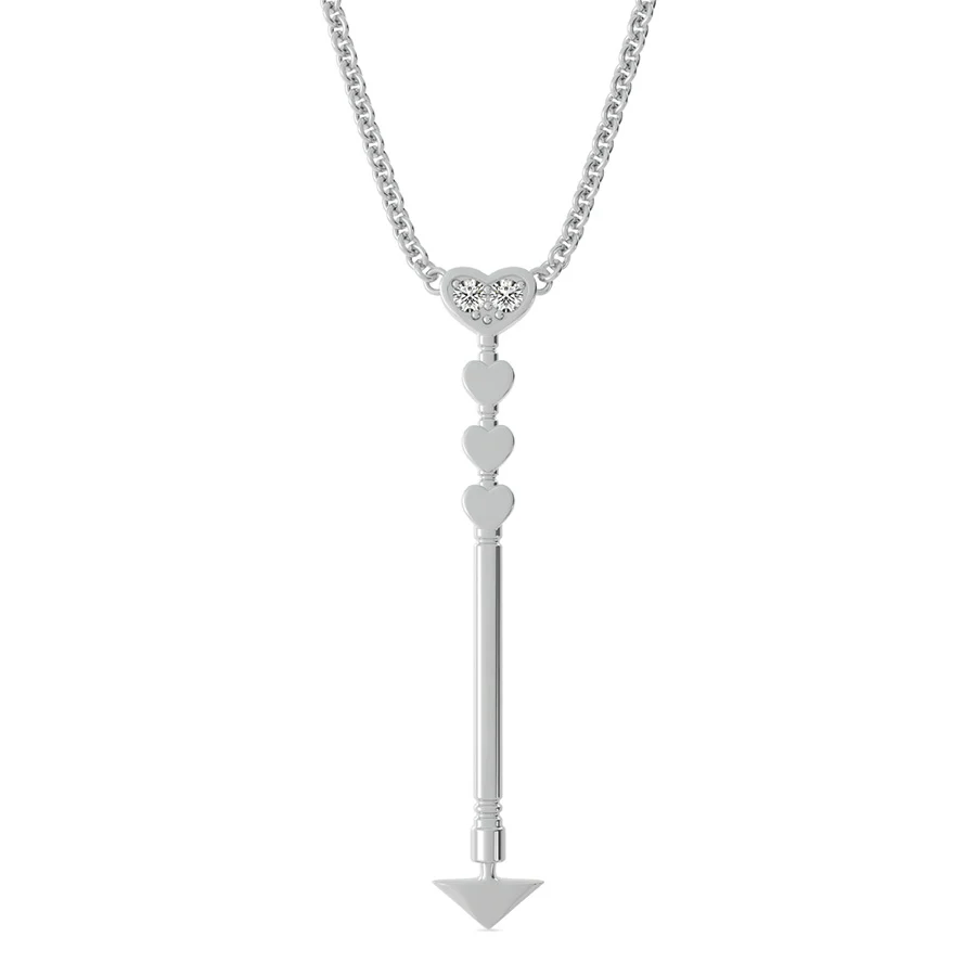 Heart Arrow Drop Pendant