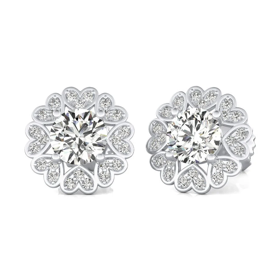 Heart Halo Stud Earrings