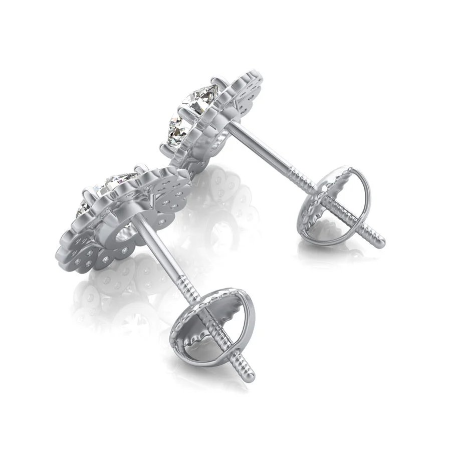 Heart Halo Stud Earrings - Image 2
