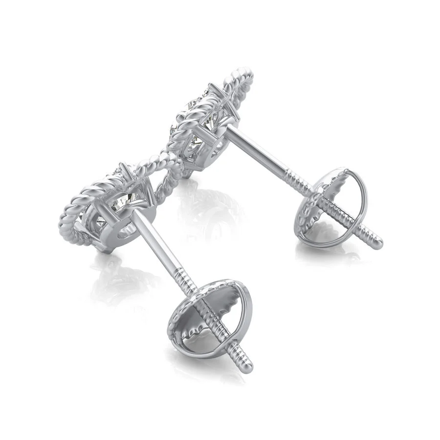 Heart Halo Stud Earrings - Image 2