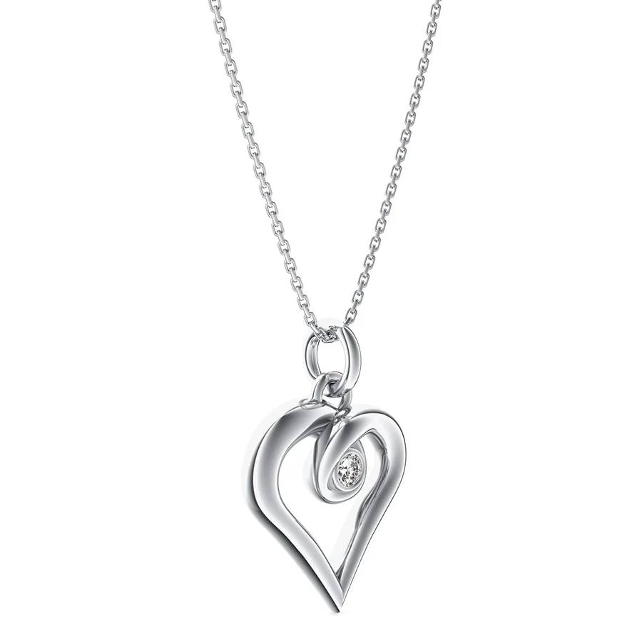 Heart Pendant With Twist Bezel Set Stone - Image 2