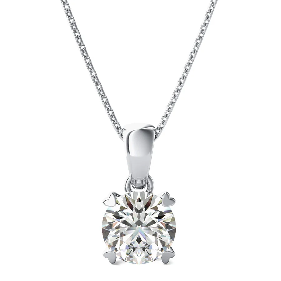 Heart Prong Solitaire Basket Pendant - Custom Builder - SKU 402174