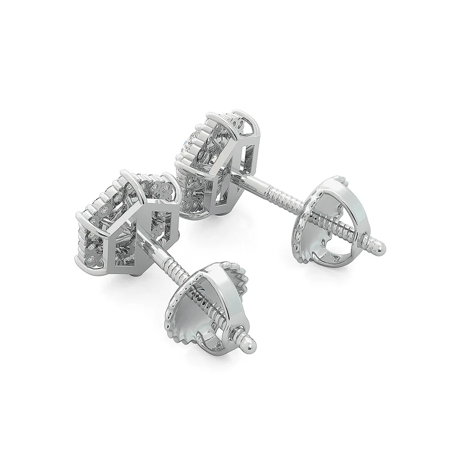 Hexagon Halo Earrings - Image 2