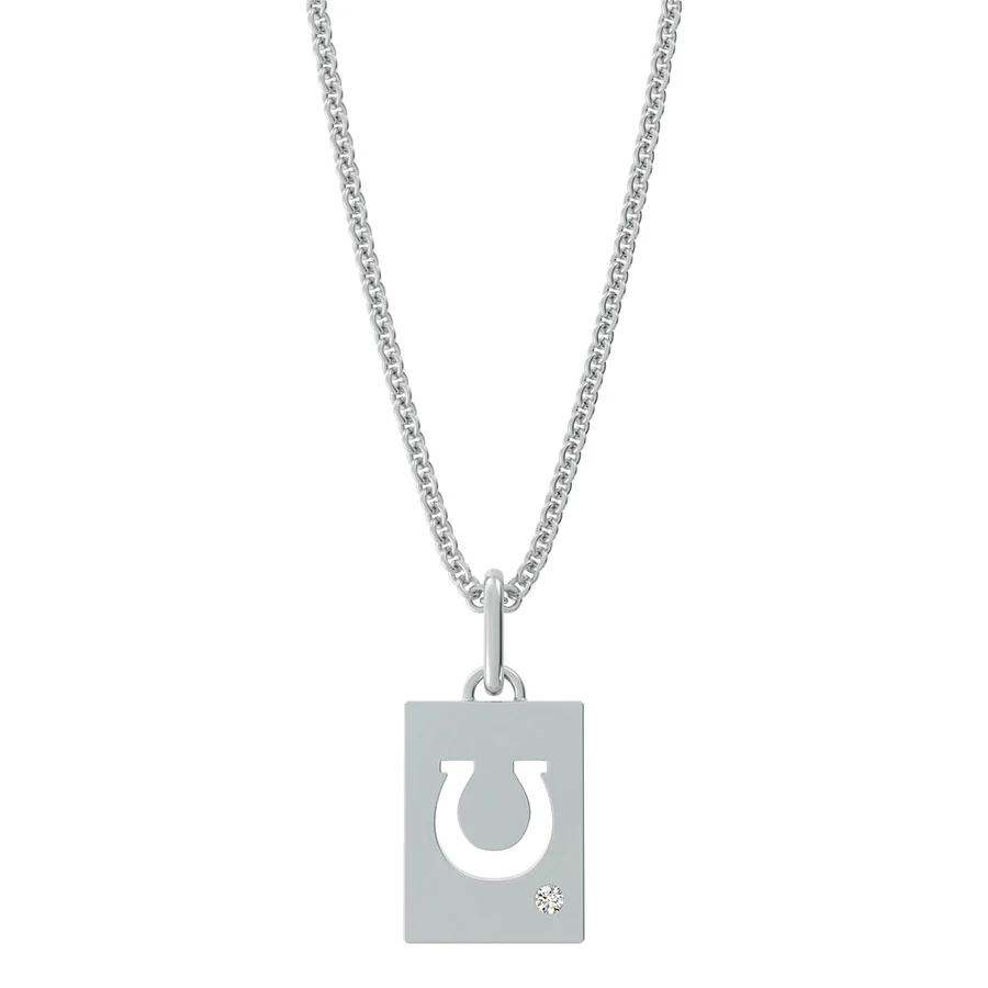 Horseshoe Cut Through Rectangular Pendant