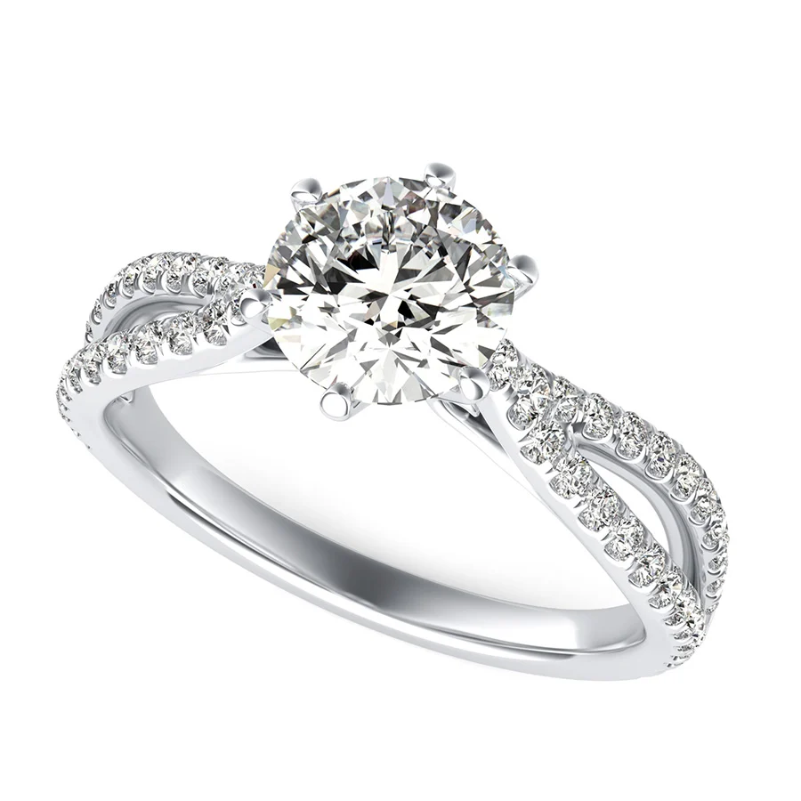 Infinity Split Engagement Ring With Scroll On The Side