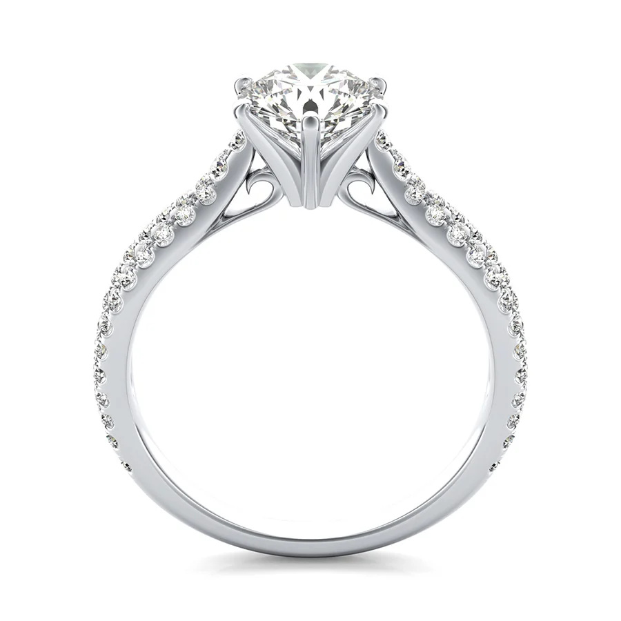 Infinity Split Engagement Ring With Scroll On The Side - Image 2