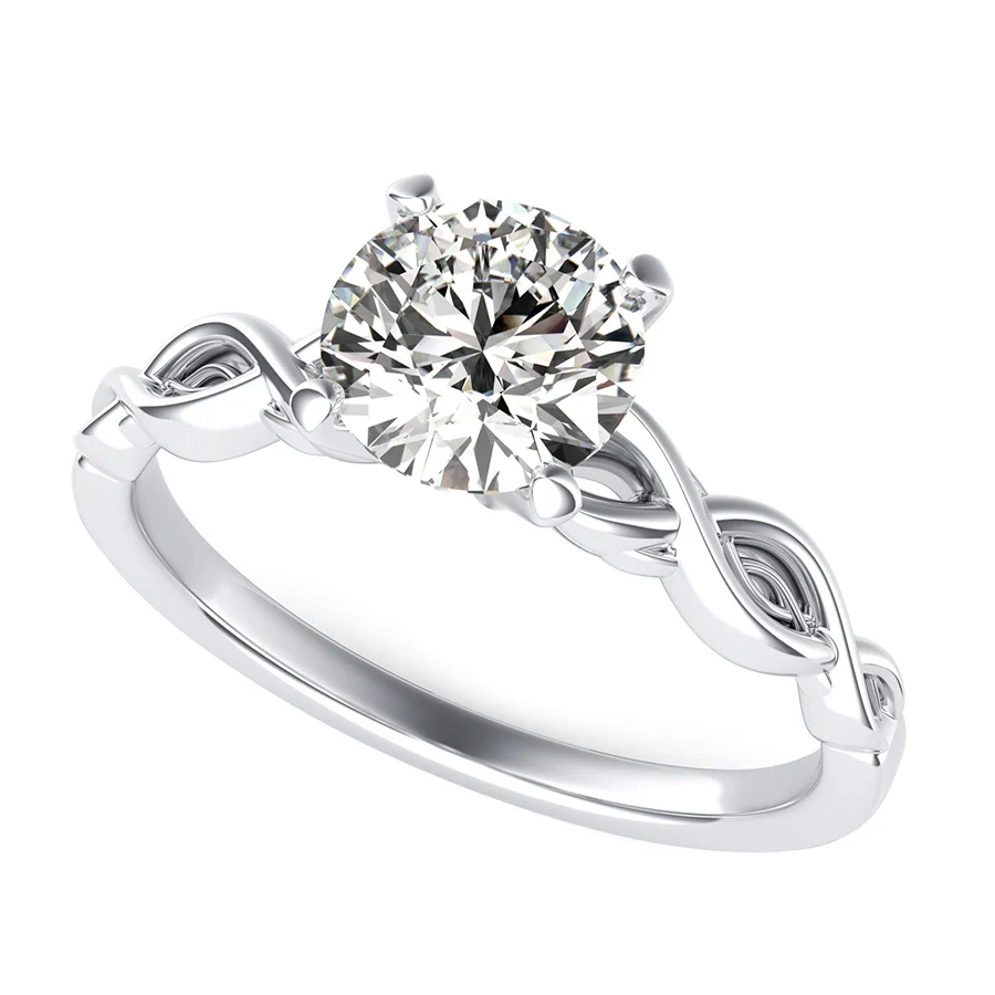 Infinity Twist Solitaire Engagement Ring