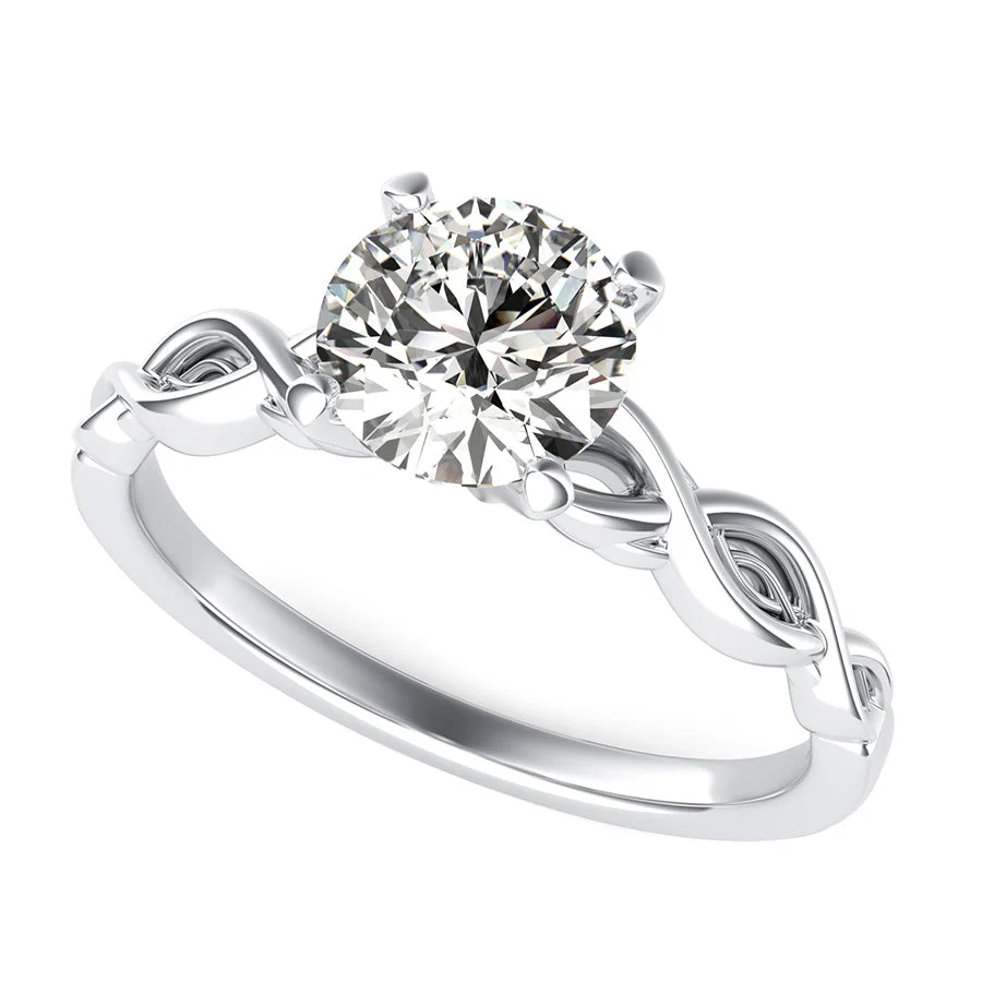 Infinity Twist Solitaire Engagement Ring - Custom Builder - SKU 400815