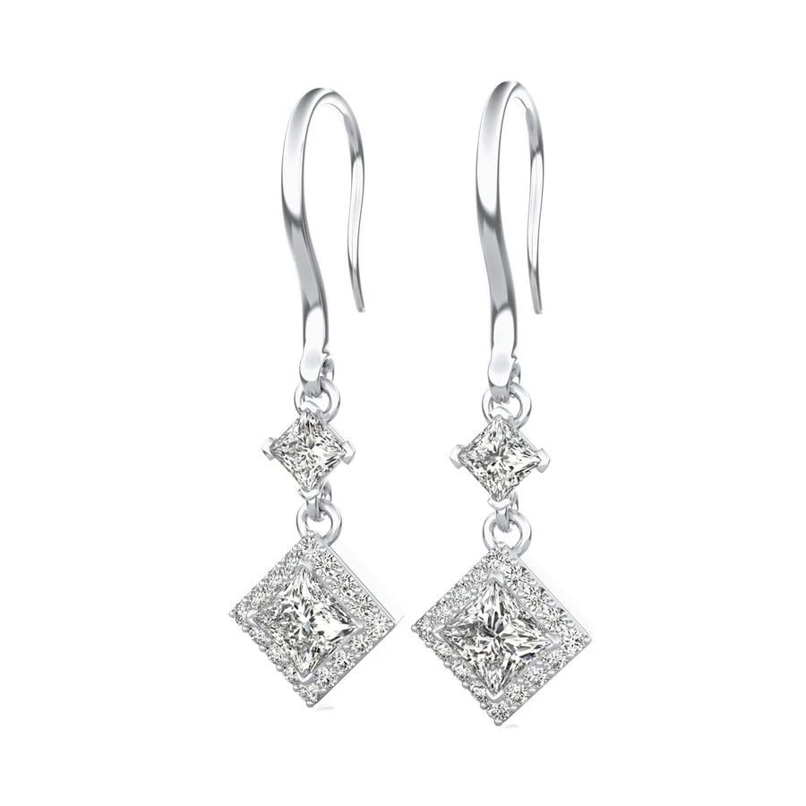 Lever Back Halo Earrings