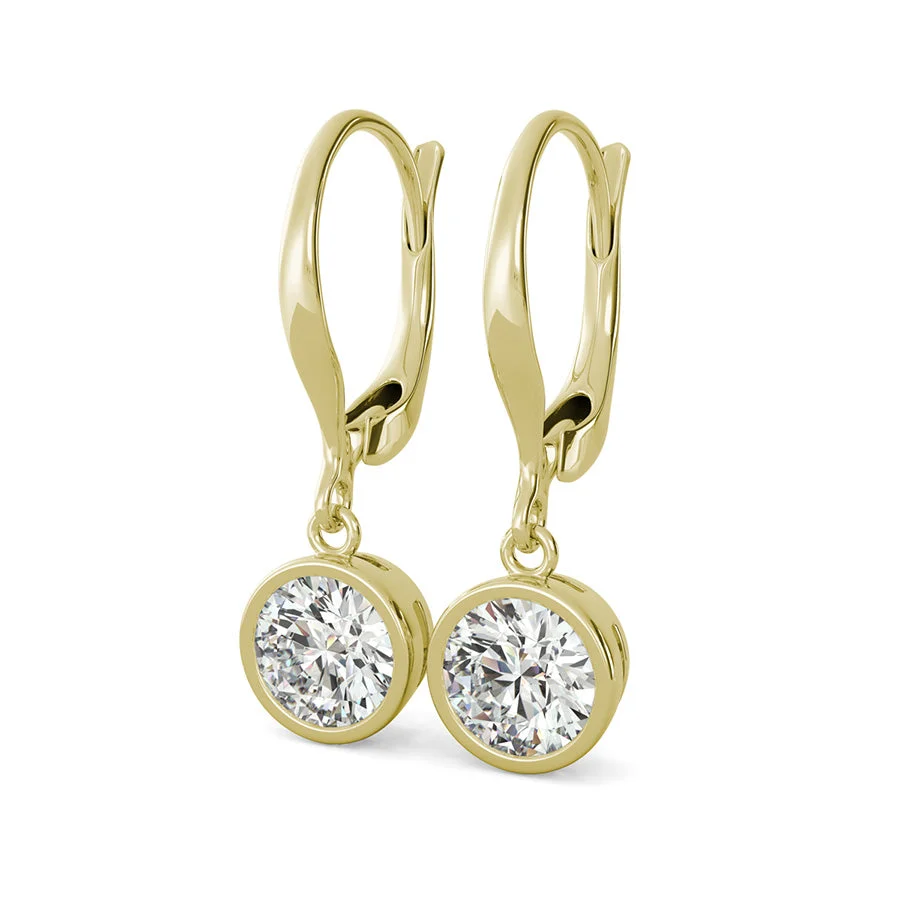 Leverback Bezel Earrings - Custom Builder - SKU 202575