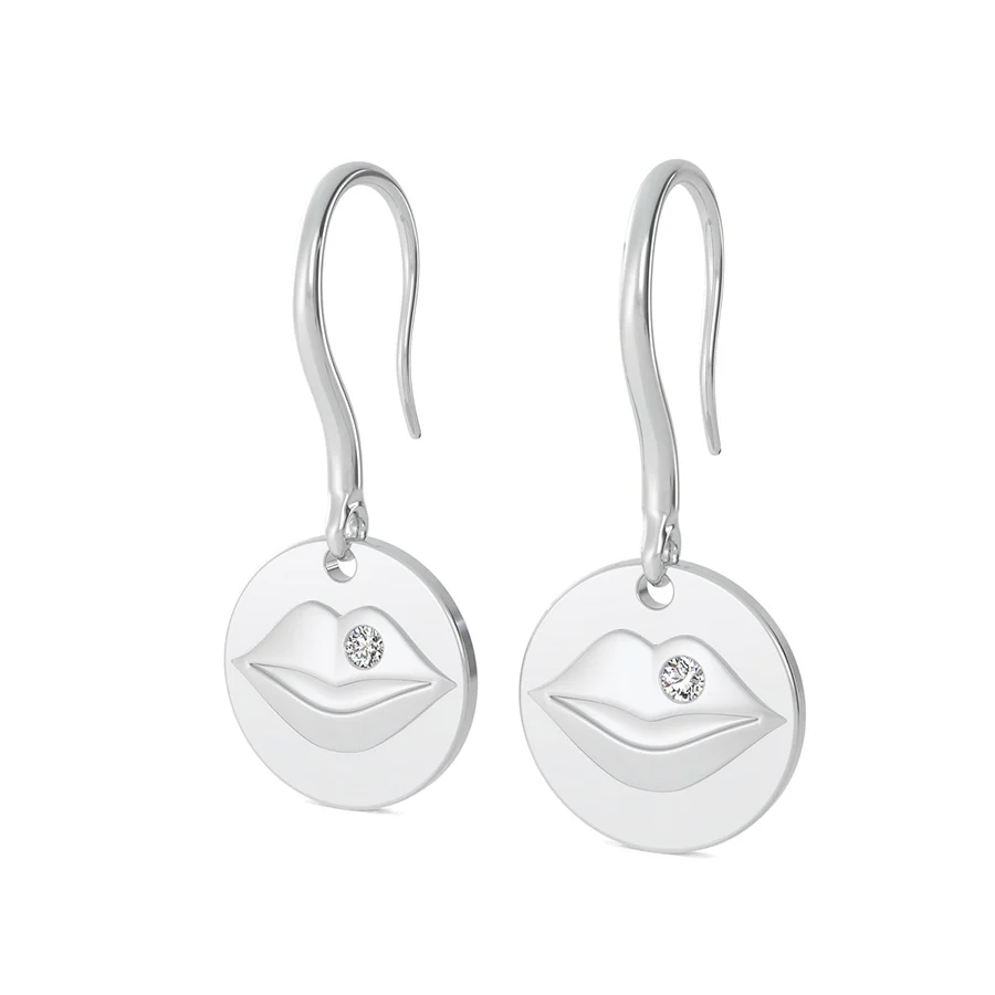 Lips Coin Earrings