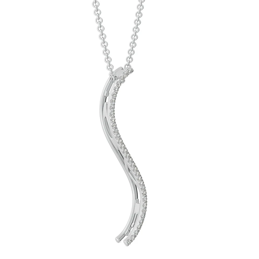 "LOVE" S-Curved Drop Bar Pendant - Image 2