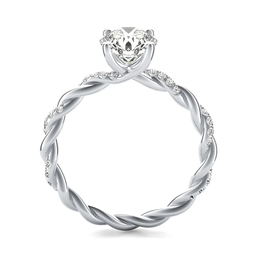 Marcela Twist Engagement Ring With Side Stones - Image 2