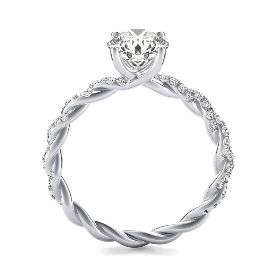 Marcela Twist Engagement Ring With Side Stones - Image 2