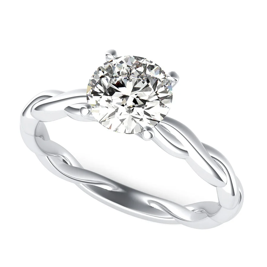 Marcela Twist Shank Solitaire Engagement Ring - Custom Builder - SKU 200802