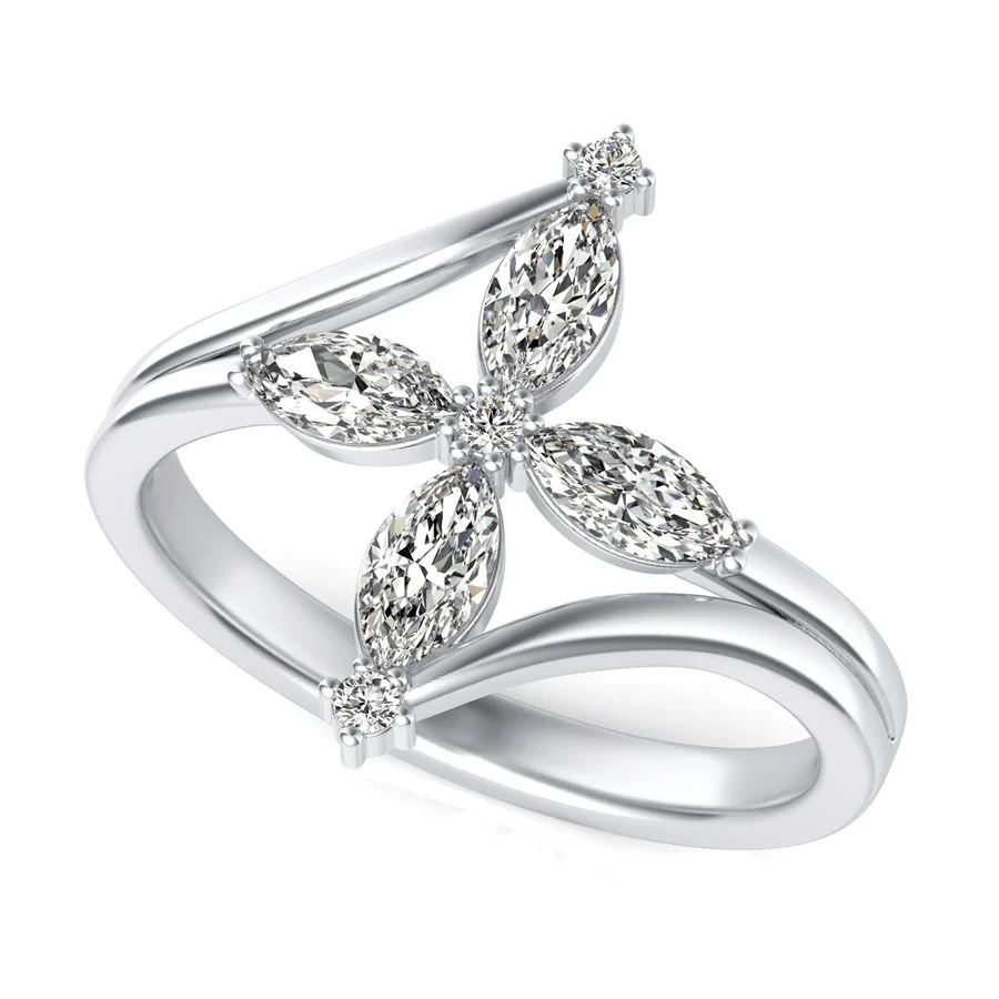 Marquise Flower Fashion Ring