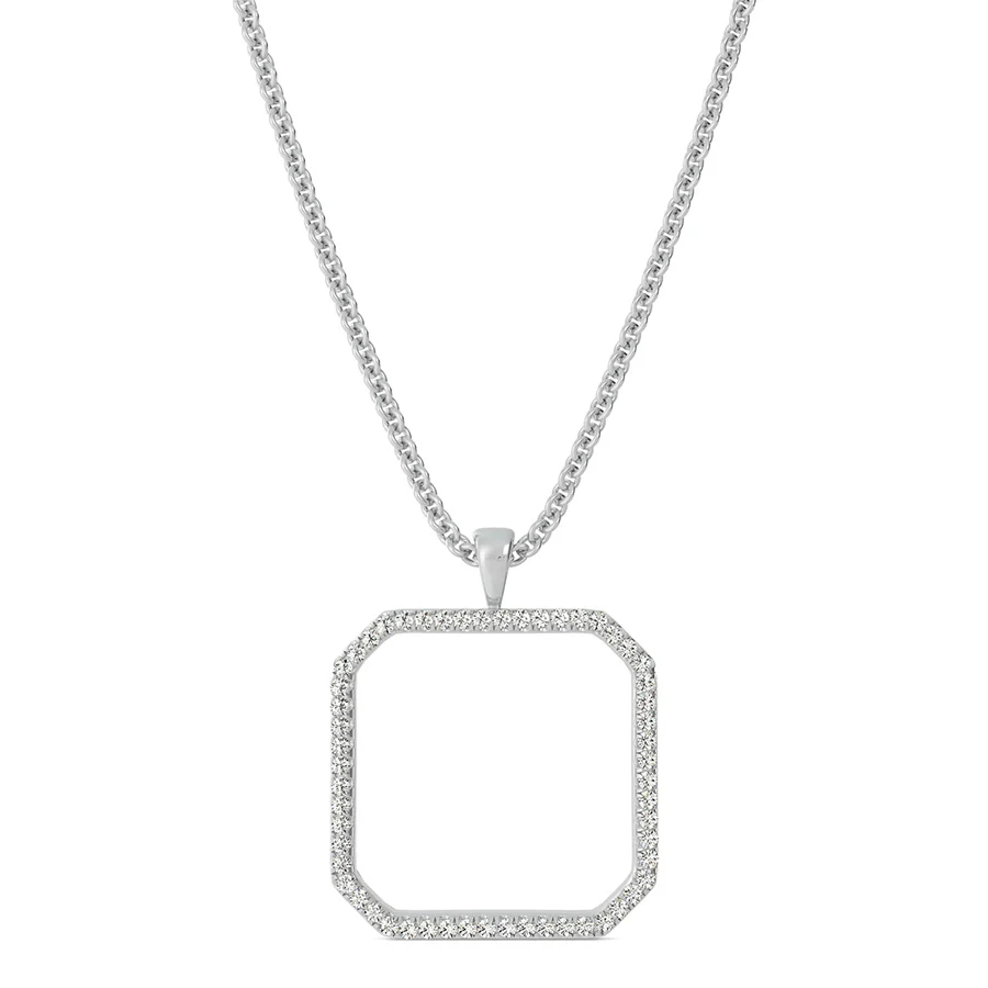 Open Asscher Shaped Pendant