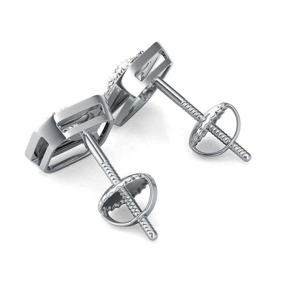 Pave Halo Earrings - Image 2