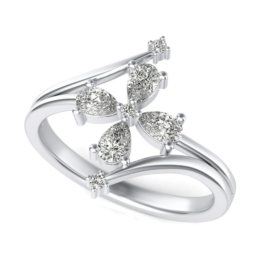 Pear Flower Fashion Ring