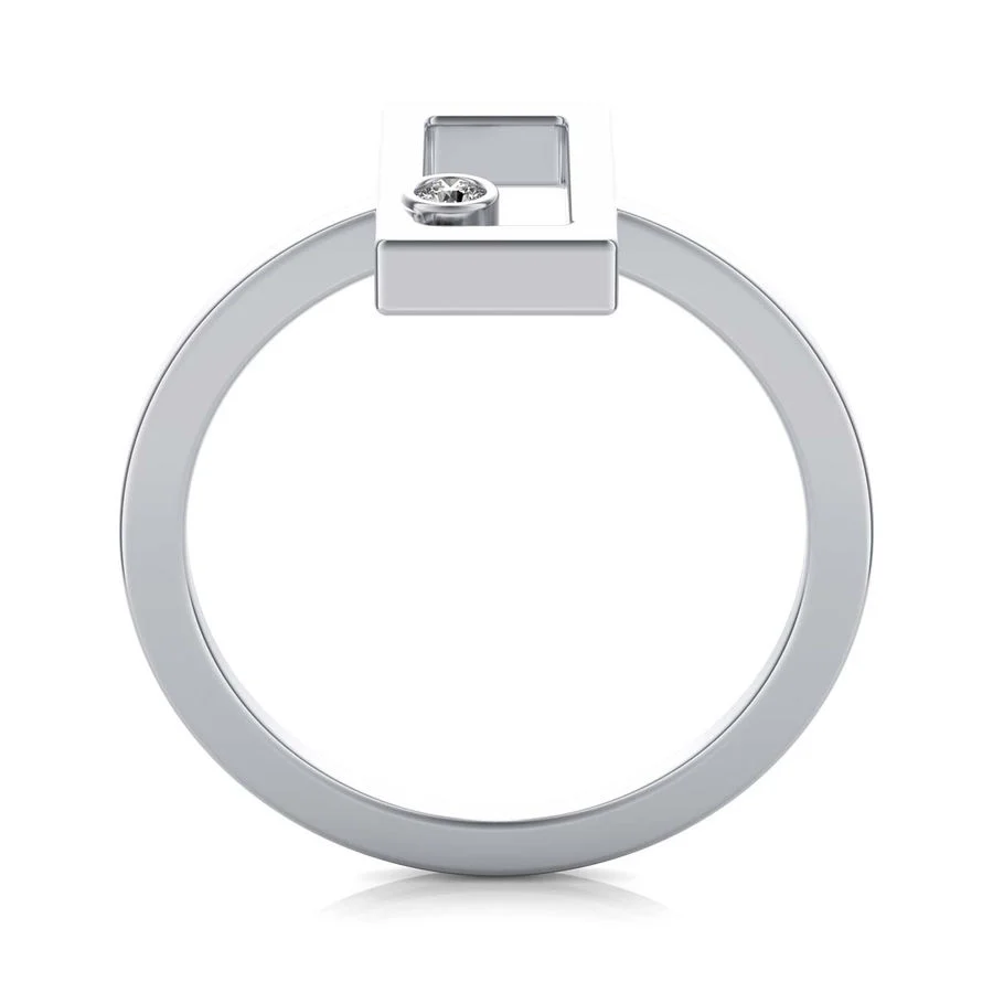 Rectangle with Diamond Fashion Ring - Image 2