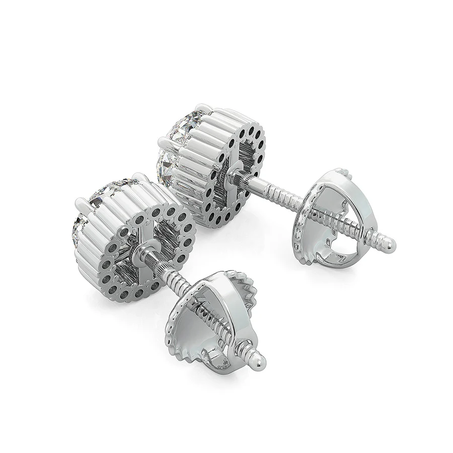 Share Prong Basket Halo Earrings - Image 2