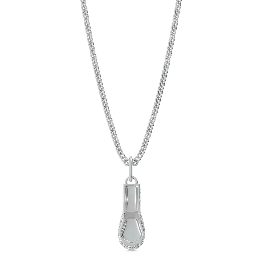 Shoe Charm Pendant With Pave Set Stones