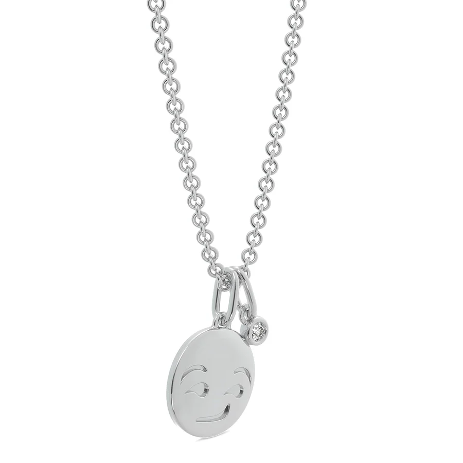 Smirking Emoji Disc Pendant - Image 2
