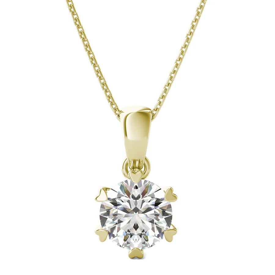 Solitaire Basket Pendant With Heart Prongs - Custom Builder - SKU 502174