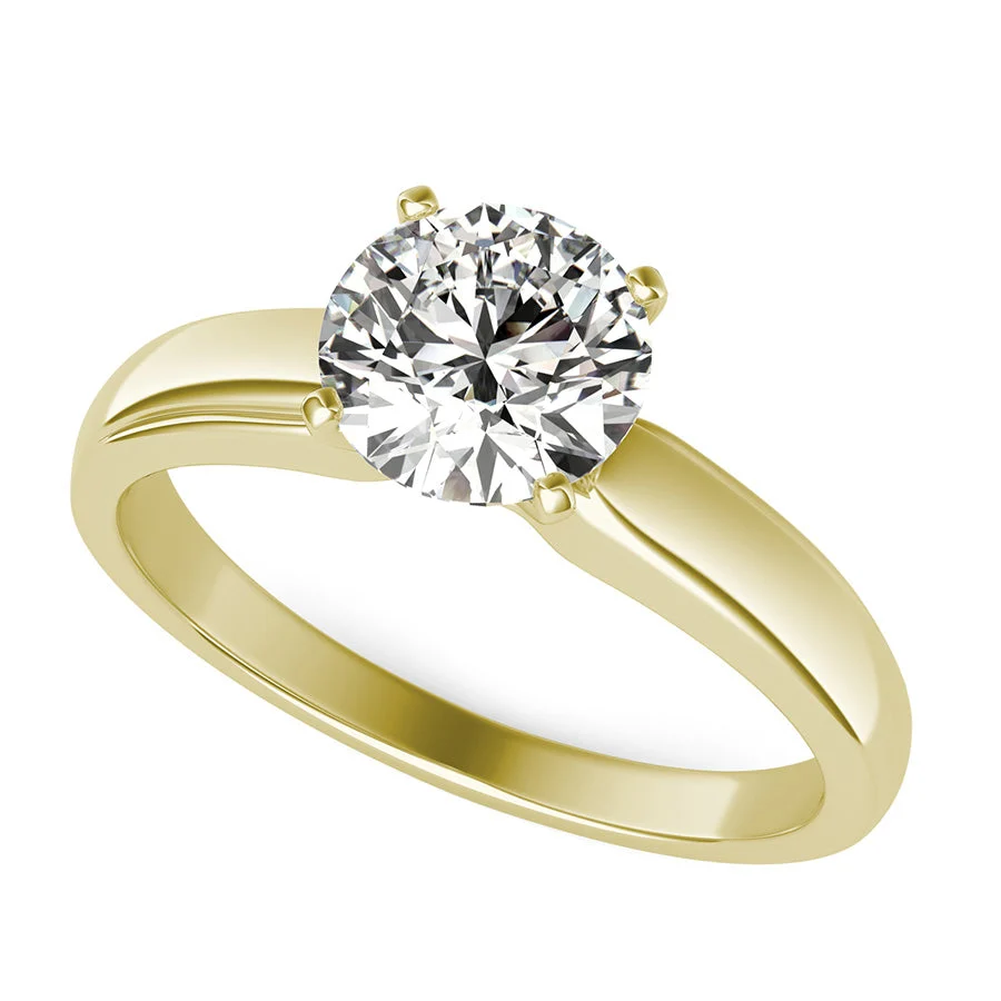 Solitaire Engagement Ring With Heavy Shank - Custom Builder - SKU 200820