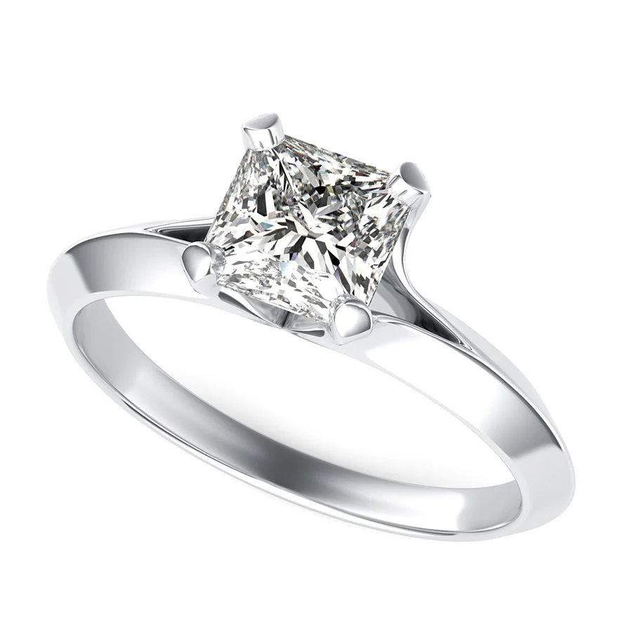 Solitaire Engagement Ring With Knife Edge Shank - Custom Builder - SKU 200813