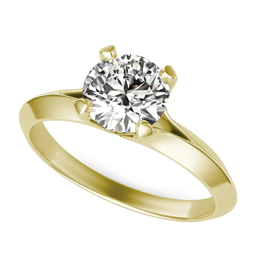 Solitaire Engagement Ring With Knife Edge Shank - Custom Builder - SKU 200813