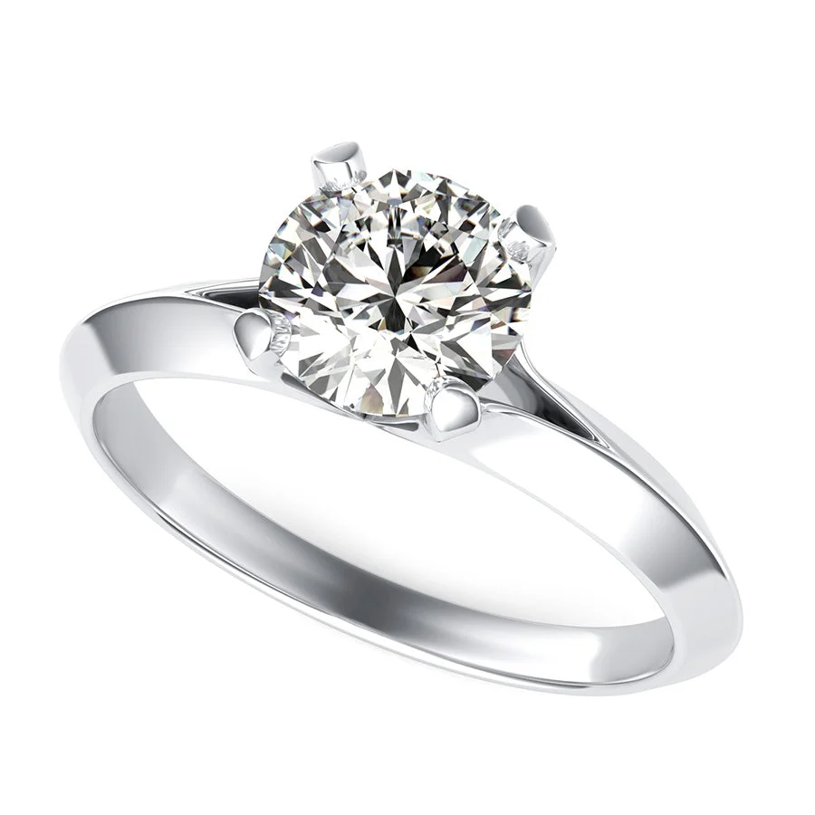 Solitaire Engagement Ring With Knife Edge Shank - Custom Builder - SKU 200813