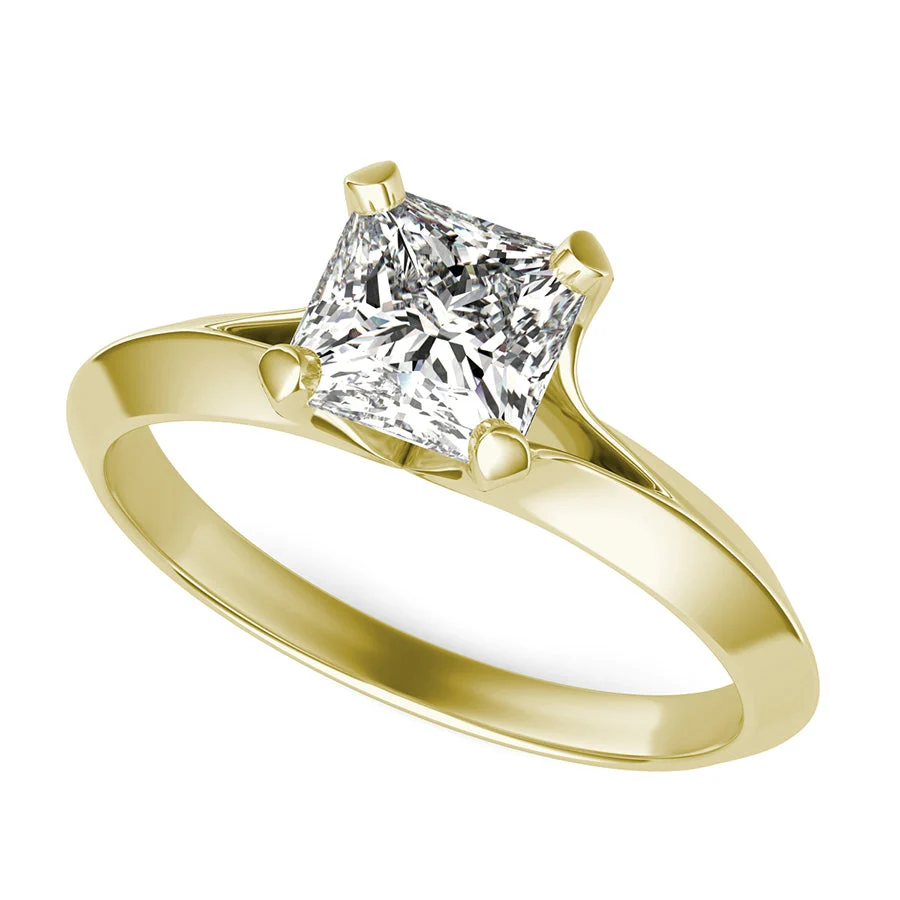 Solitaire Engagement Ring With Knife Edge Shank - Custom Builder - SKU 200813