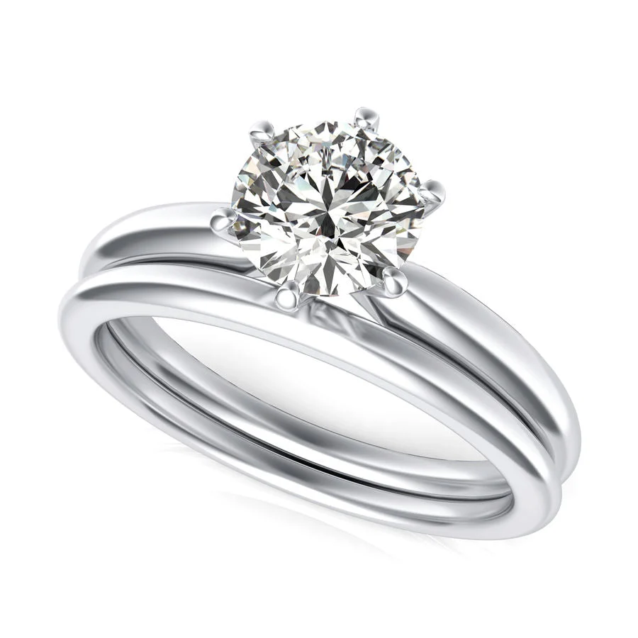 Solitaire Engagement Ring With Matching Band - Custom Builder - SKU 118300
