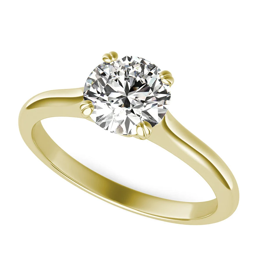 Solitaire Engagement Ring With Twisted Prongs - Custom Builder - SKU 200811