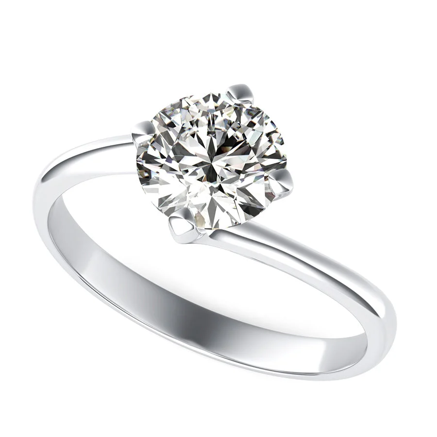 Solitaire Engagement Ring With Twisted Shank - Custom Builder - SKU 200812