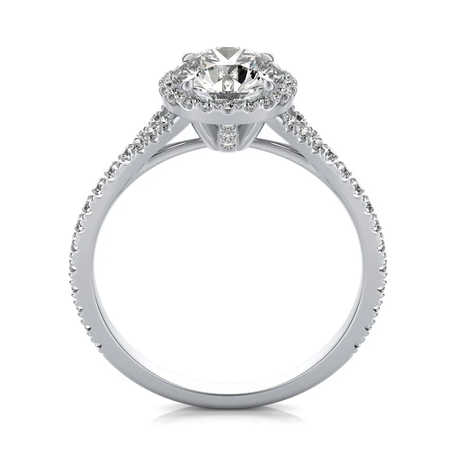 Split Shank Halo Engagement Ring - Image 2