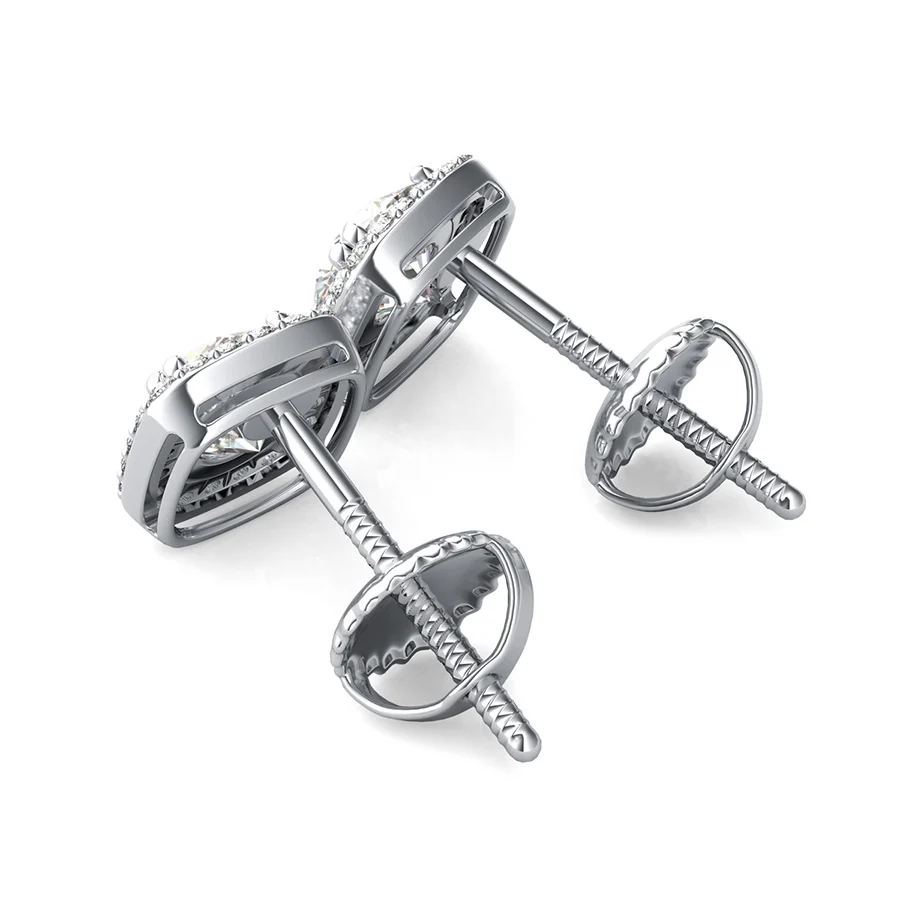 Square Halo Earrings - Image 2