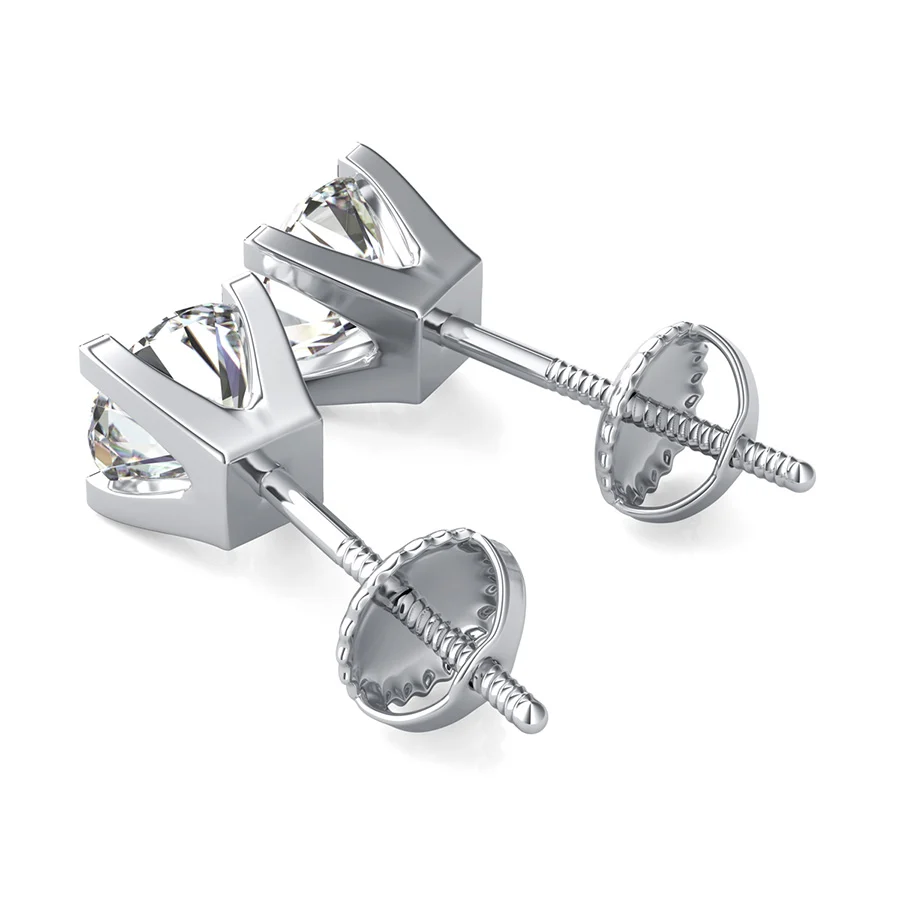 Square Prong Stud Earrings - Image 2