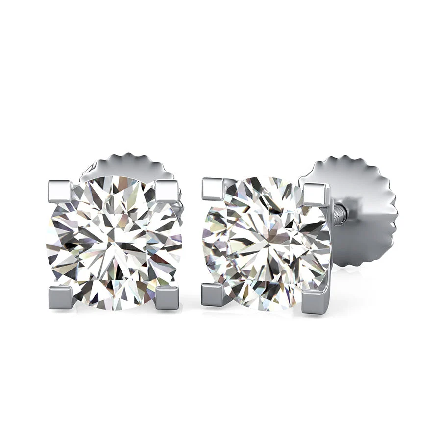 Square Prong Stud Earrings - Custom Builder - SKU 201899