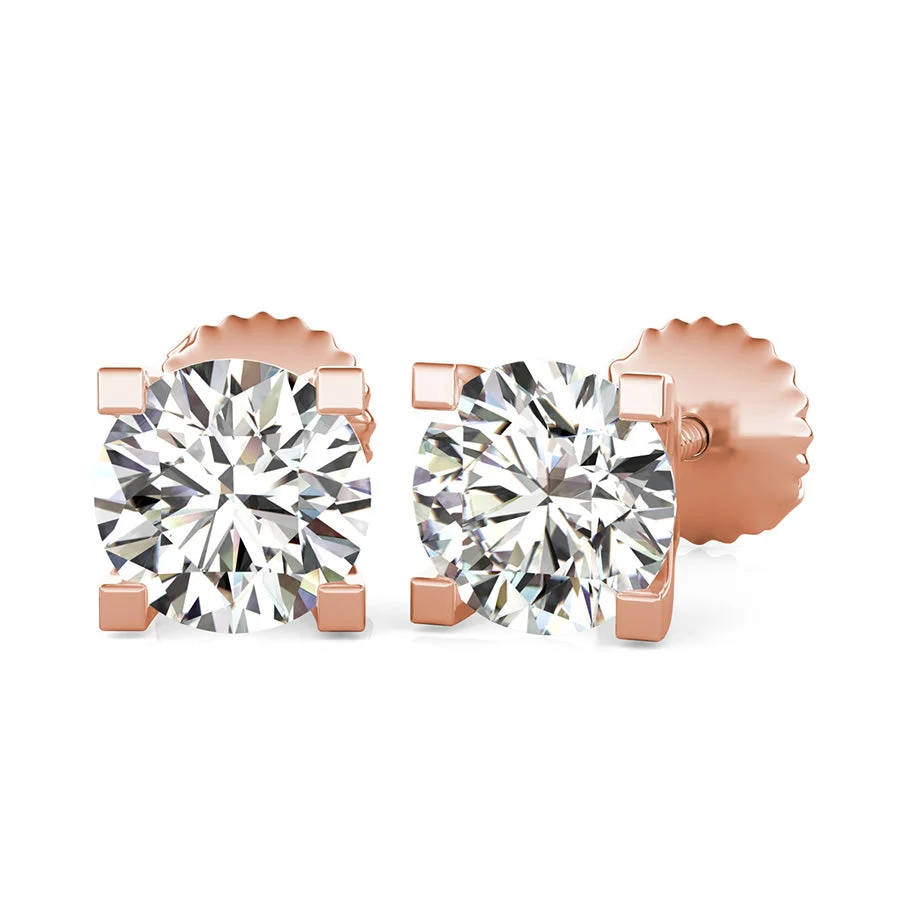 Square Prong Stud Earrings - Custom Builder - SKU 201899