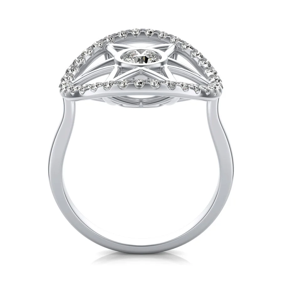 Star with Halo Cocktail Ring - Image 2