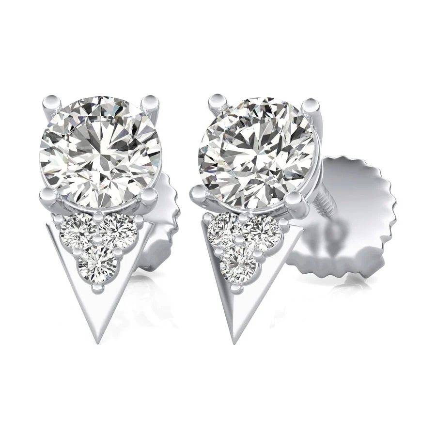 Stud with Triangle Earrings