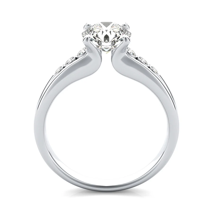 Taj Engagement Ring With Bezel Set Side Stones - Image 2