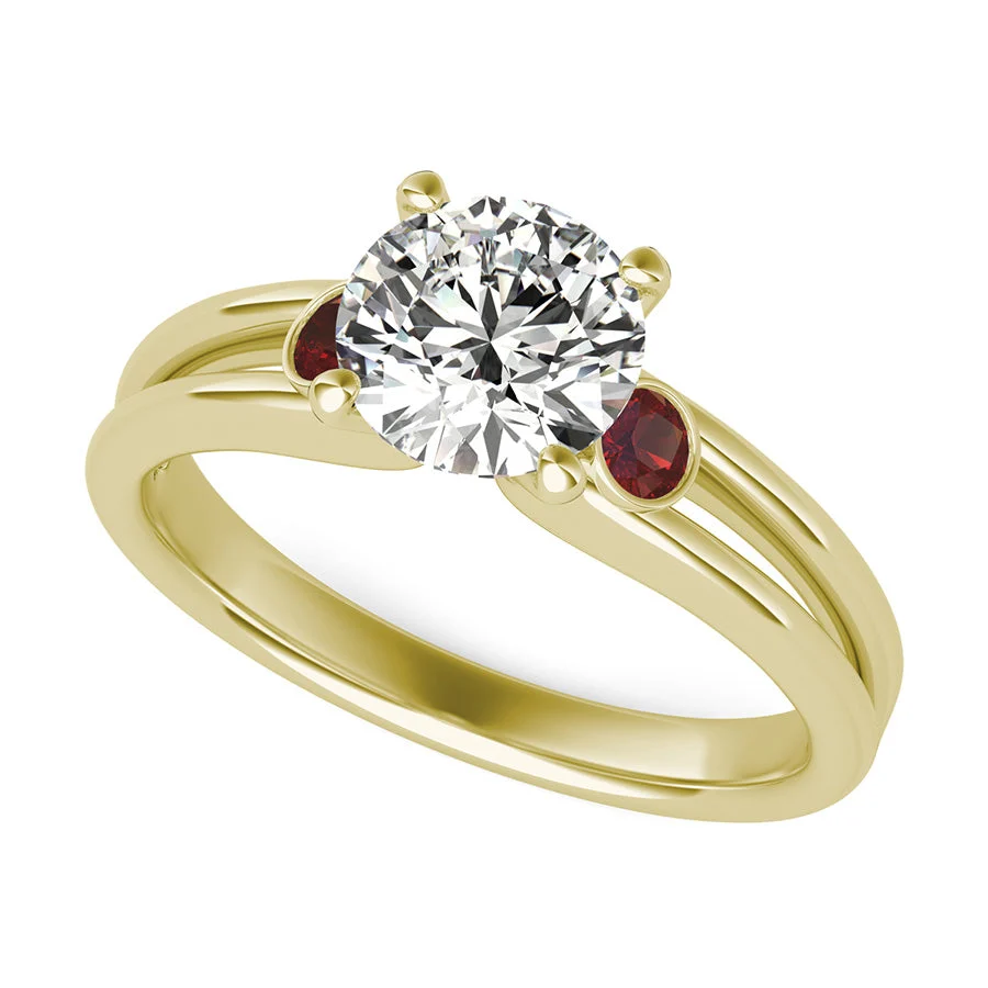 Taj Three Stone Engagement Ring - Custom Builder - SKU 400443