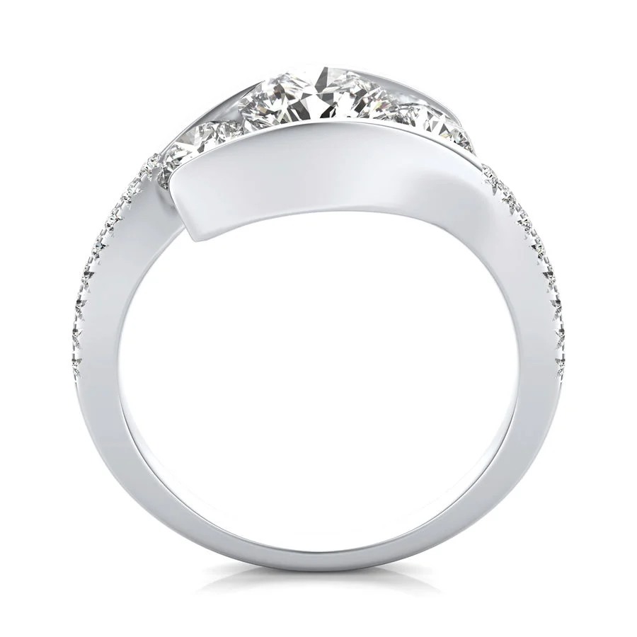 Tension Three Stone Engagement Ring - Image 2